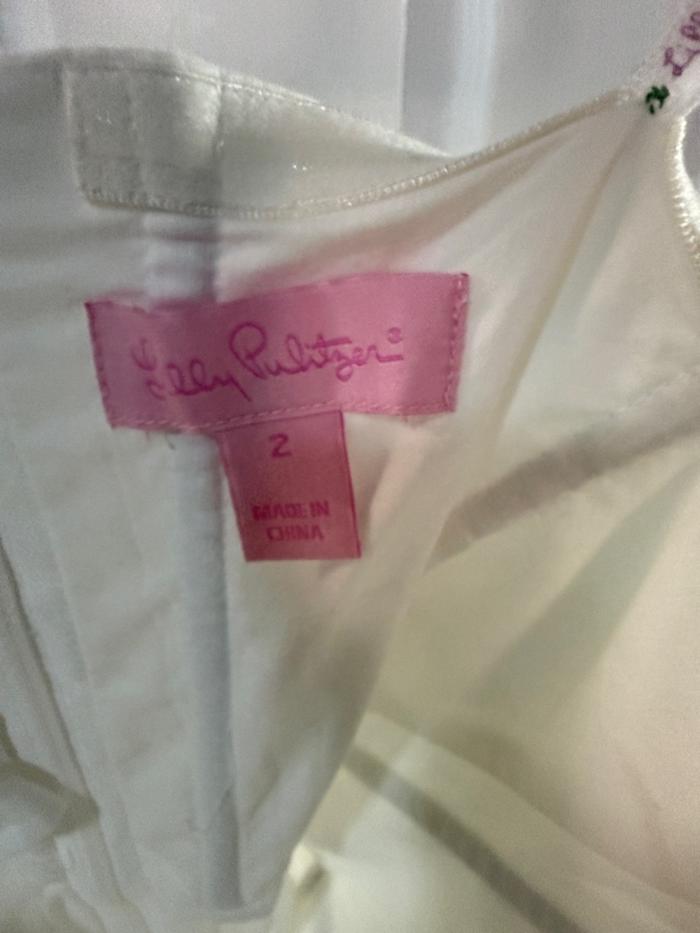 Lilly Pulitzer White Eyelet Dress with Pink Label - Picture 2 of 3